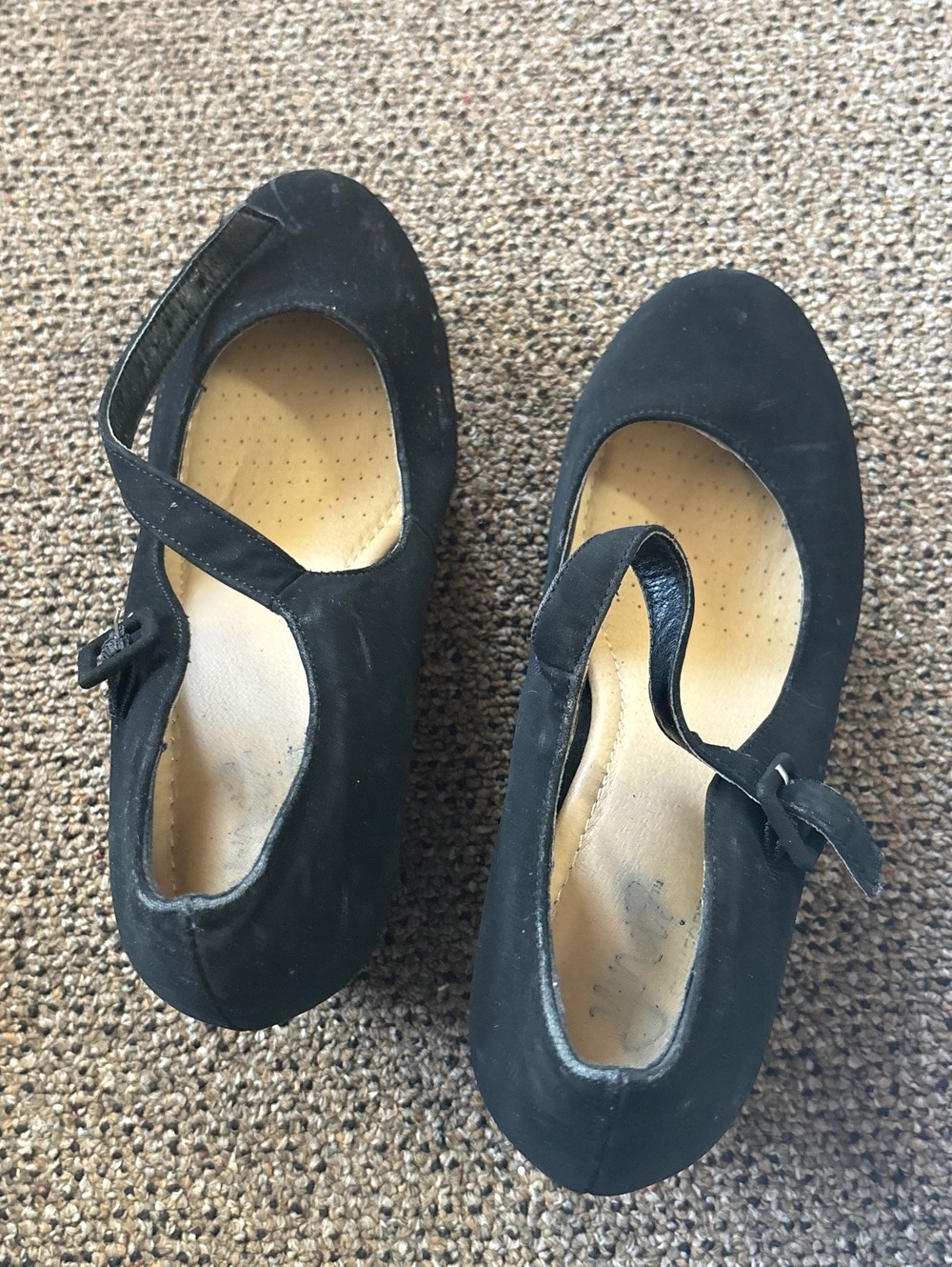 Black Mary Jane wedge shoes